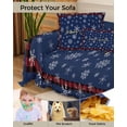 thumbnail image 4 of Navy Blue Snowflake Christmas Sofa Couch Covers for Dogs, Washable Sofa Throw Cover Single Slipcovers for Armchair with Tassels, Xmas Red Plaid Couch Protector Towel Blanket M 71''x91'', 4 of 8