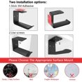 thumbnail image 4 of LLC Support de Casque Mural Noir pour Casque de Bureau, Pack de 2, 4 of 5