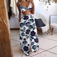 thumbnail image 2 of Ichuanyi Womens Shirts , Women Summer Bohemian Floral Print Sexy Crop Tops+Pants Wide Leg 2 Piece Set, 2 of 5