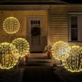 thumbnail image 2 of LIGHTSHARE 20IN 200LED Light Ball Yard Decoration Pathway Lights Sphere Light Fold Flat Metal Frame Indoor Outdoor Waterproof Garden Lights, Plug in, 2 of 6