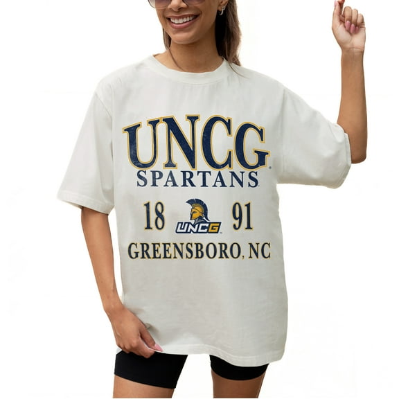 Women's Gameday Couture Cream UNCG Spartans Unity Oversized T-Shirt