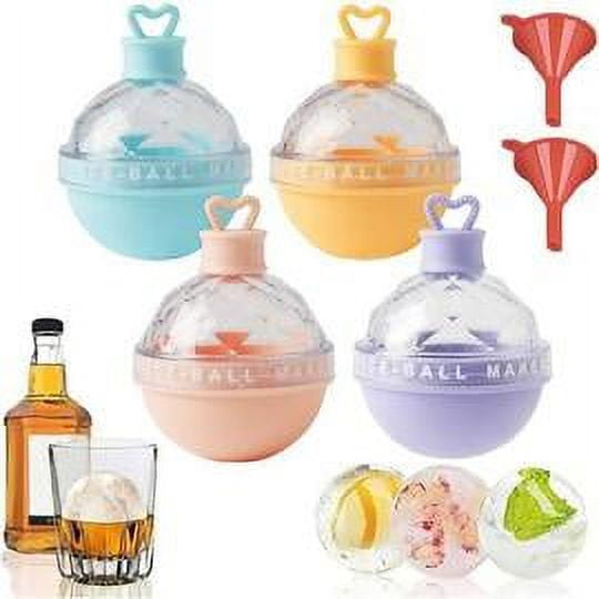 Máquina para hacer bolas de hielo mejorada de 2,5 pulgadas, bandejas de silicona para cubitos de hielo con diseño de fácil liberación, bolas de hielo extra grandes para cócteles y whisky, material