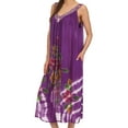 thumbnail image 4 of Sakkas Kira Embroidered Relaxed Fit with Pockets Tank Dress / Cover Up - Purple - OS, 4 of 4