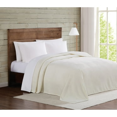 Truly Soft Velvet Plush Full/Queen Blanket in Ivory