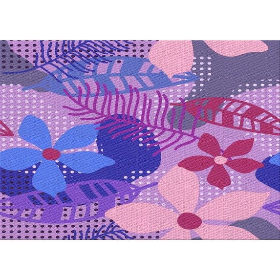 Ahgly Company Machine Washable Indoor Rectangle Transitional Dark Orchid Purple Area Rugs, 2' x 5'