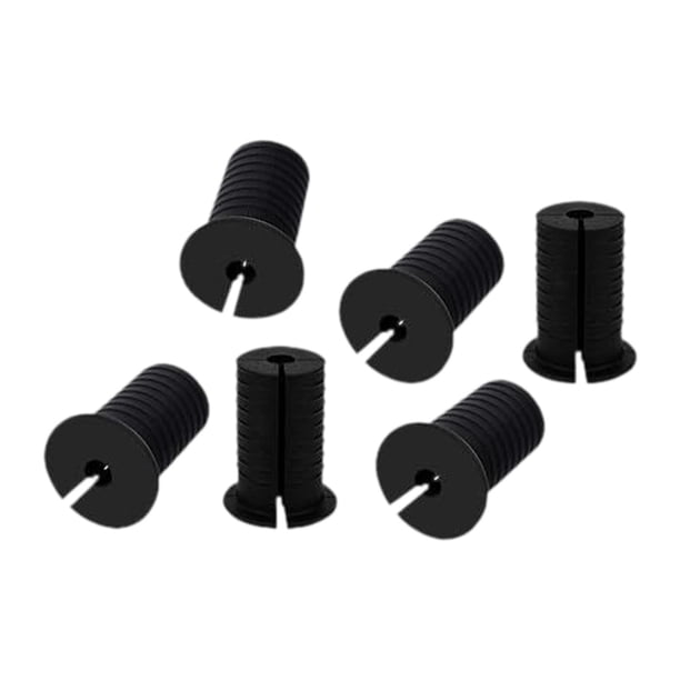 Pasacables perforados para cables de 6 piezas que se adaptan a orificios de pared de goma de 1 pulgada para Negro