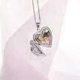 thumbnail image 6 of Sterling Silver Mother Of Pearl Cross Heart Photo Locket, 6 of 9
