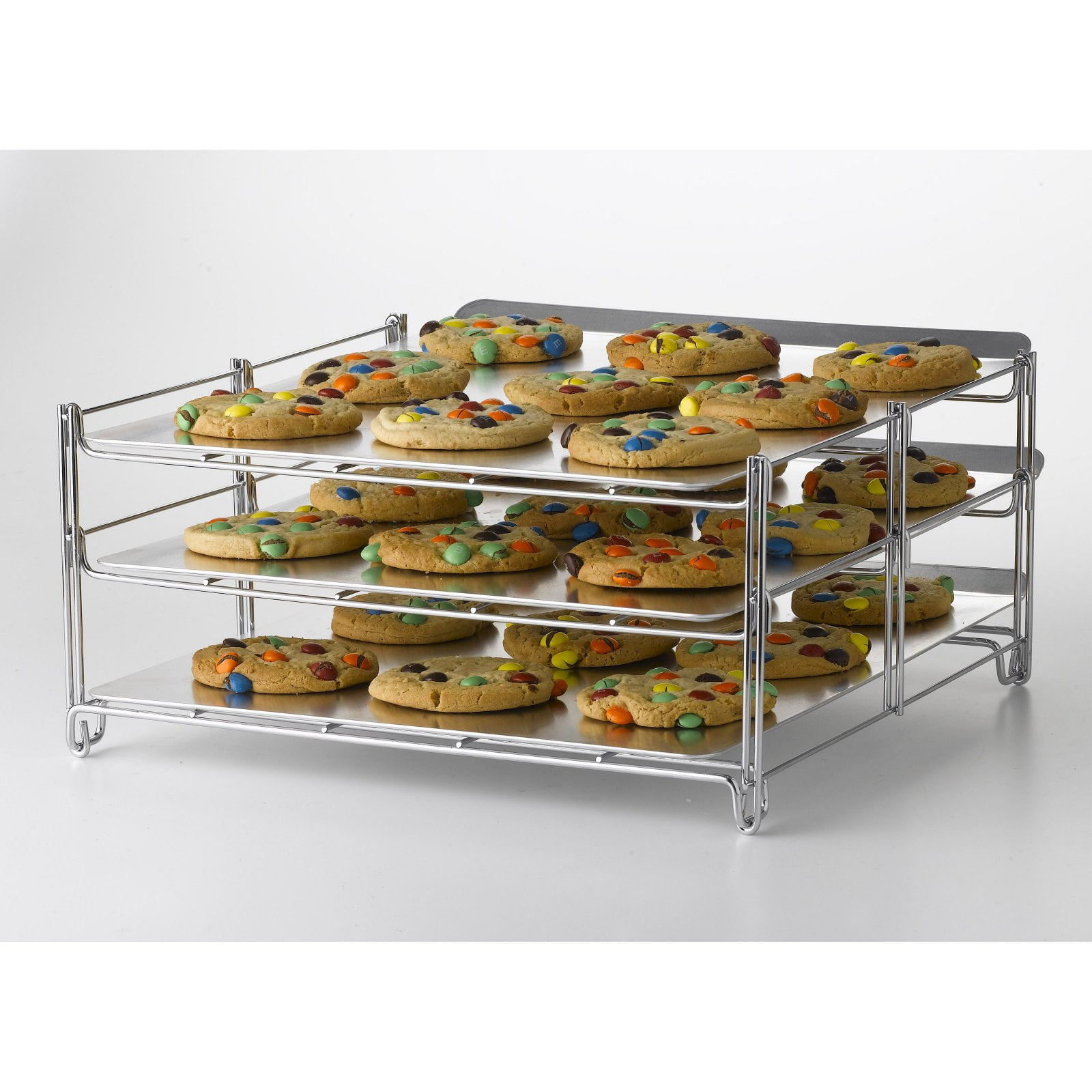 3 Tier Baking Rack with 3 Non-Stick Cookie Sheets – Nifty Home Products