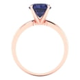 thumbnail image 4 of Solitaire Engagement Ring for Women - 2ct Simulated Blue Sapphire in 14K Rose Gold Promise Ring, 4 of 6