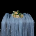 thumbnail image 3 of Joqmia Table Runner Wedding Veil Beaded Pearl Lace Fabrics Soft Tulle Tablecloth with Big and Small Pearls Draping Fabric for Wedding Ceremony Banquet Bridal Party Home Decorations Outdoor Decor, 3 of 14