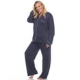thumbnail image 3 of White Mark Womens Plus Size Long Sleeve Dots Pajama Set, 3 of 4