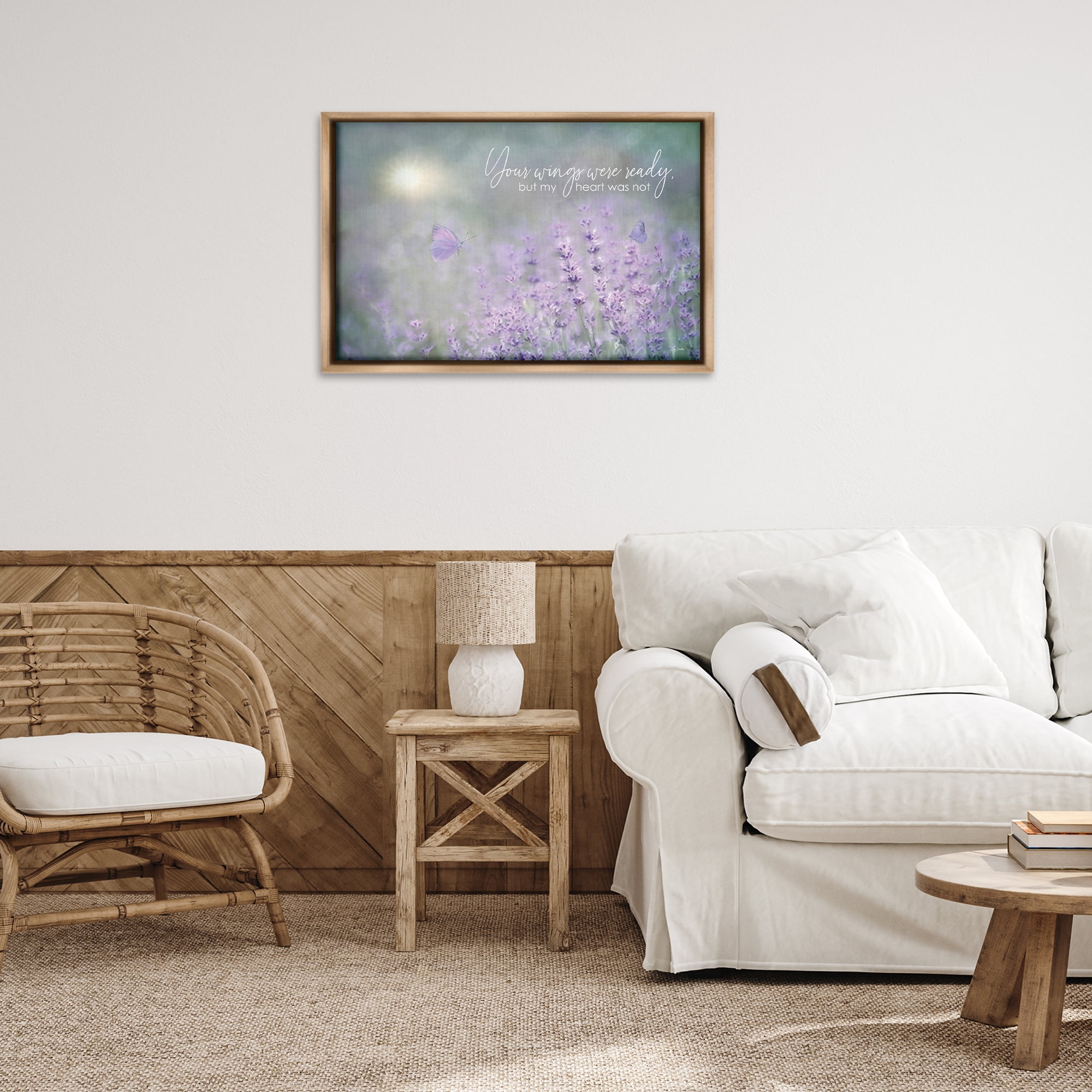 Stupell Industries Floral Grief Quote Plants & Flowers Painting Brown Floater Framed Canvas Art Print Wall Art, 31 x 21
