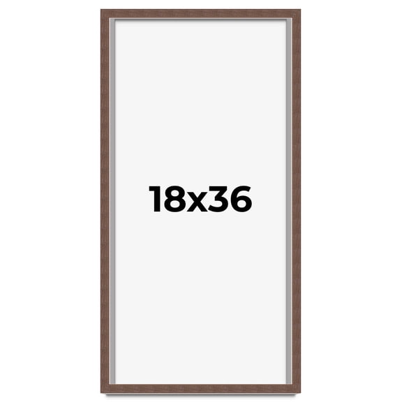 18x36 Shadow Box Frame Brown | 1.125 inches Deep Real Wood Rustic Shadowbox Display Frame | UV