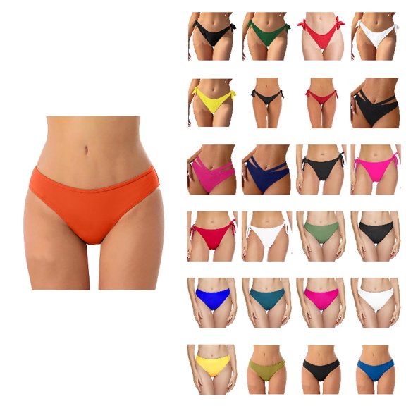 Women Bikini Bottoms Red Moderate Coverage Bathing Suit Bottoms Low Waisted Swimsuit Beachwear Swimbottom Brief