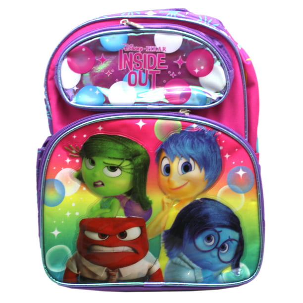 Disney Pixar's Inside Out Emotion Colors and Characters Small Kids Backpack  (12in)