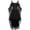 Black, variant on Plus Size Goth Dress for Women Bell Sleeve Lace Up Costumes Steampunk Dresses Cold Shoulder Halloween High Low Medieval Clothes