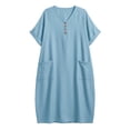 thumbnail image 7 of Wowcloth Women's Dress, Short Sleeve with Pockets, Solid Color for Casual Daily Wear, 7 of 7