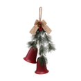 thumbnail image 3 of Adorno de campana navideña colgante, decoración rústica navideña, decoración navideña para fiestas, interiores, año Nuevo y ventanas. Campana roja, 3 of 8