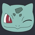 thumbnail image 2 of Junior's Pokemon Bulbasaur Wink Face Festival Muscle Graphic Tee Denim Blue Heather X Large, 2 of 4