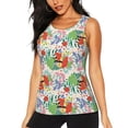 thumbnail image 2 of Picia Mushroom and Frogs Pattern Women's Workout Tank Top,Breathable Activewear,Slim Fit Athletic Top,Versatile Workout Moisture-wicking top-Small, 2 of 9