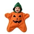 thumbnail image 3 of Shadoumai Baby Starfish Onesie Halloween Pumpkin Zipper Hooded Star Suit Newborn Outfit, 3 of 6