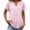 Pink, variant on BOMYJESK Women's Tops Short Sleeve V Neck T Shirts Business Casual Western Ethnic Style Basic Blouses 2026 Spring Trendy Going Out Loose Fit Outfits Beige L