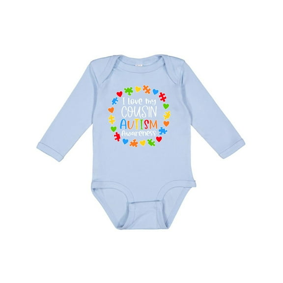 Inktastic I Love my Cousin Autism Awareness Boys or Girls Long Sleeve Baby Bodysuit