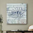 thumbnail image 2 of PixonSign Canvas Print Wall Art Lionfish Swims in Ocean Animals Beach Digital Art Modern Art Nautical Relax/Calm Blue Duotone for Living Room, Bedroom, Office - 24"x24", 2 of 5