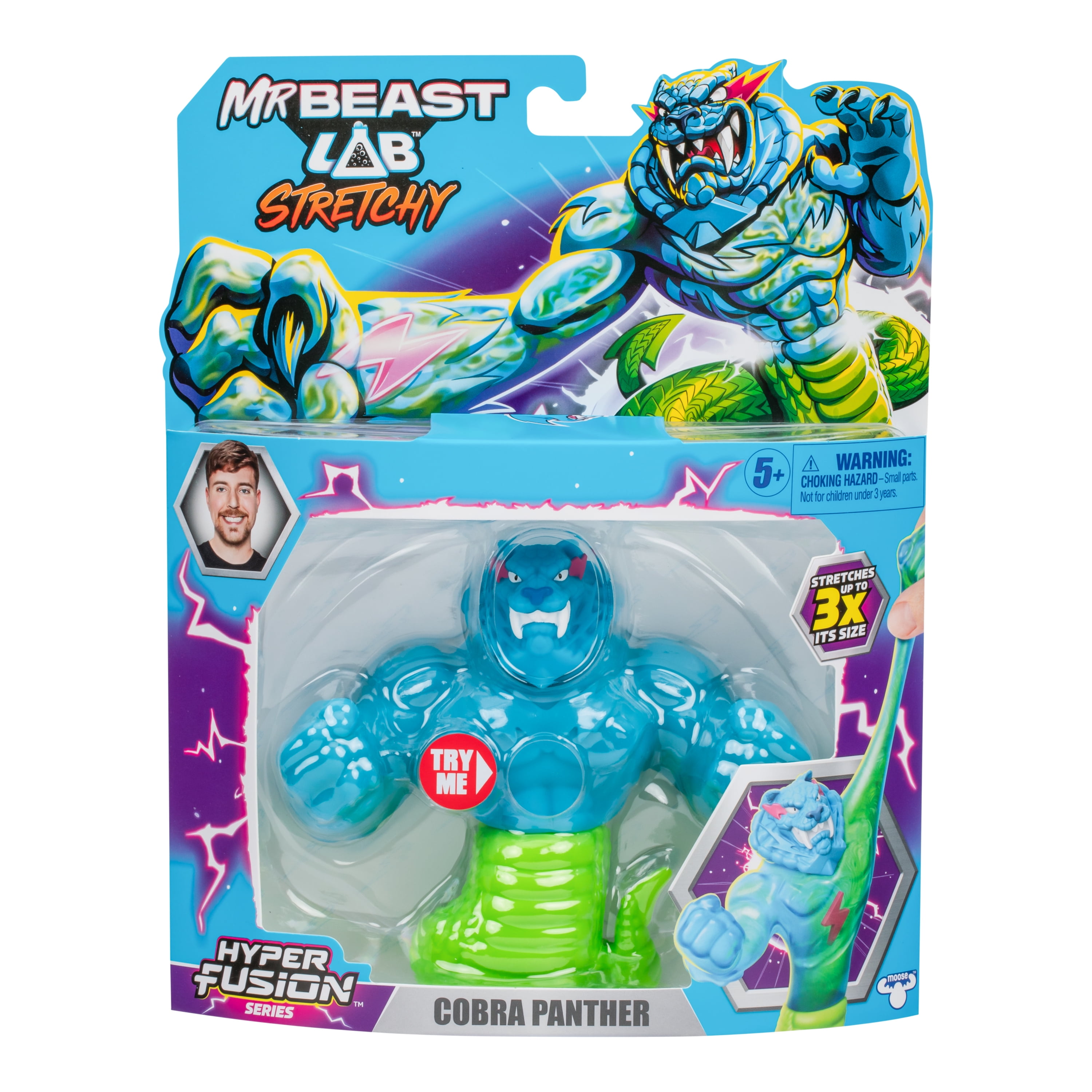 MrBeast Lab Hyper Fusion 5 Inch Stretchy Heroes, Goo Filled