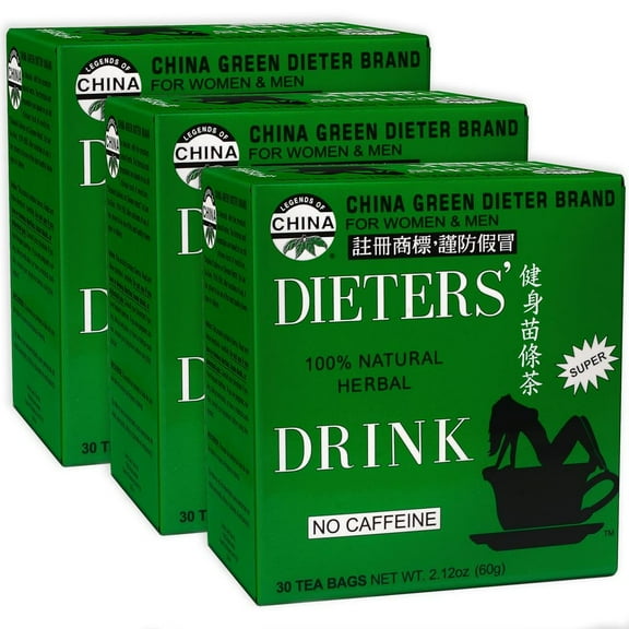 Uncle Lee’s Senna Tea 3-Pack – Green Dieter’s Drink, Caffeine-Free 100% Natural Herbal Detox & Digestive Support, 30 Ct Each