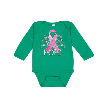 

Inktastic Hope- Pink Ribbon Breast Cancer Awareness Gift Baby Boy or Baby Girl Long Sleeve Bodysuit
