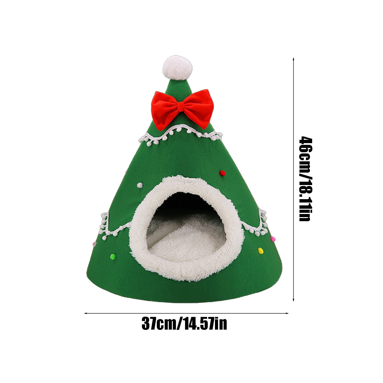 Nebwoak Soft Nest for Dog and Cat Christmas Candy Pet Bed Pet Villa Kitty Bed Dog Bed Winter Warm Cats Bed Yurt Pet Houses Pet Tent House