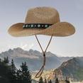 thumbnail image 2 of LRen Women Tea Party Hats Fashionable Summer Sun Hat with Adjustable Brim and Secure Tie for Casual Outdoor Holiday Wear Khaki, 2 of 7