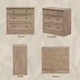 thumbnail image 4 of Brafabhome 31.5" Oversized Extra Large Nightstands with 3 Drawers, Wooden Bedside Table with Vintage Handles, Farmhouse Night Stand with Storage for Bedroom, Light Oak, 4 of 9