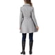 thumbnail image 3 of Abrigo elegante Inspire Chic para mujer, con cuello de chal, abrigo largo abotonado de invierno en gris, 3 of 6