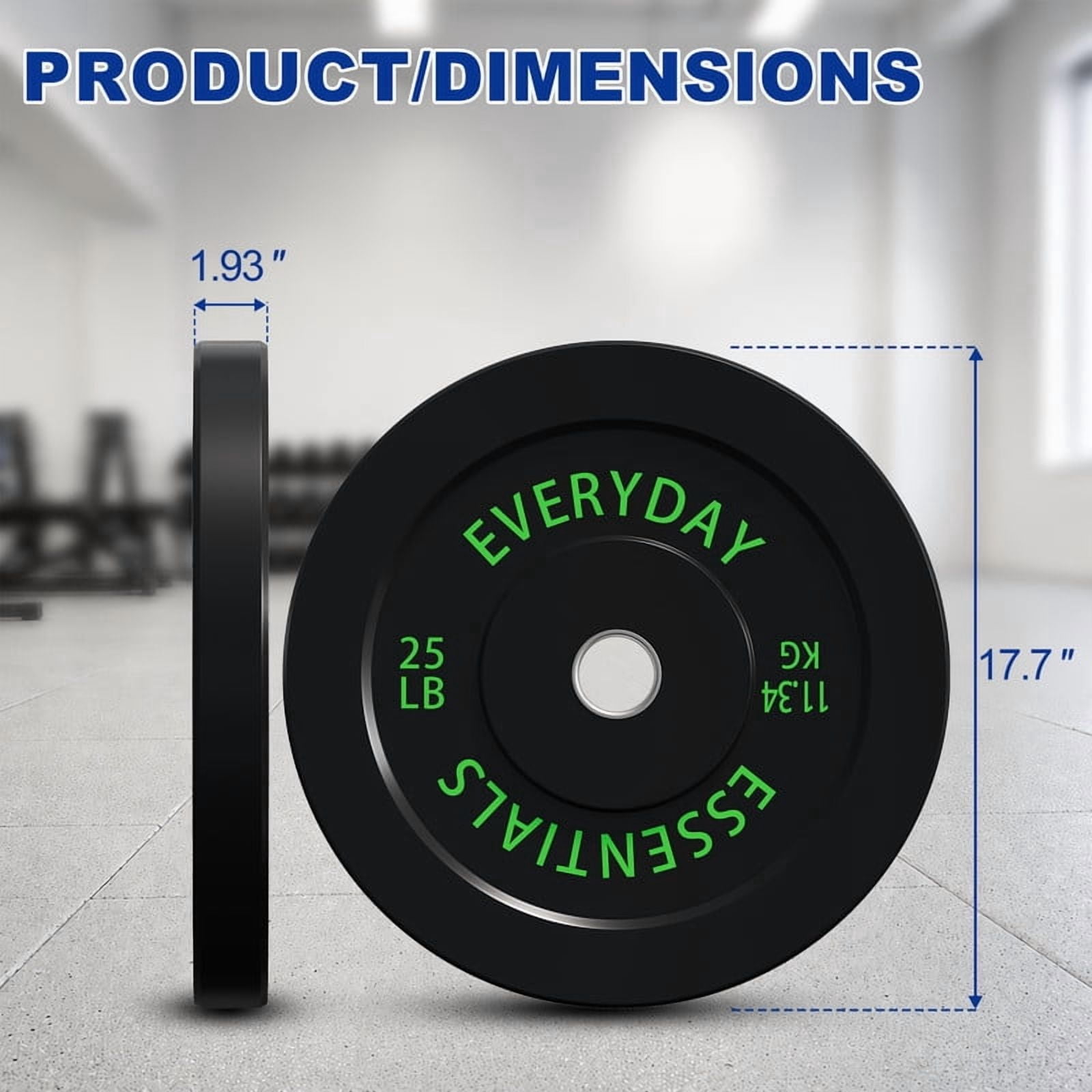 INTRTLOCKINGING TILES 160 LB Bumper Plates, 2-Inch Olympic Black Rubber Weight Set for Home Workouts, Weightlifting and Strength Training