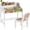 Natural Wood, variant on Kids Desk and Chair Set, Study Desk for Kids with Storage and Shelves, Wooden Children Writing Table for Bedroom, White