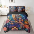 thumbnail image 2 of Feelyou Boho Floral Owl Animal Comforter Set 7pcs, Stars Starry Sky Full Bedding Set, 2 of 8