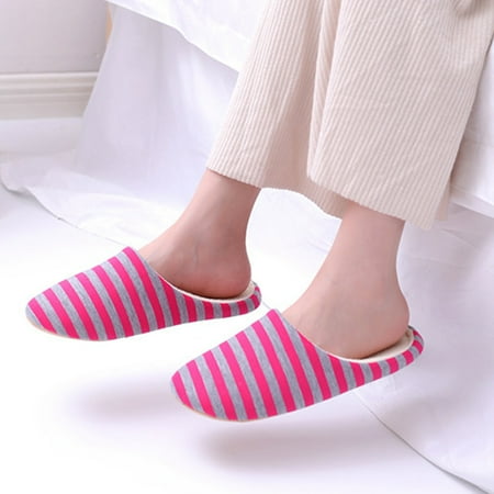 

Striped House Slippers for Women and Men All Season Indoor Slippers