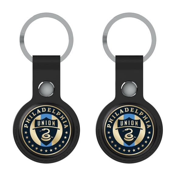 Keyscaper Philadelphia Union Black Leatherette AirTag Holder 2-Pack