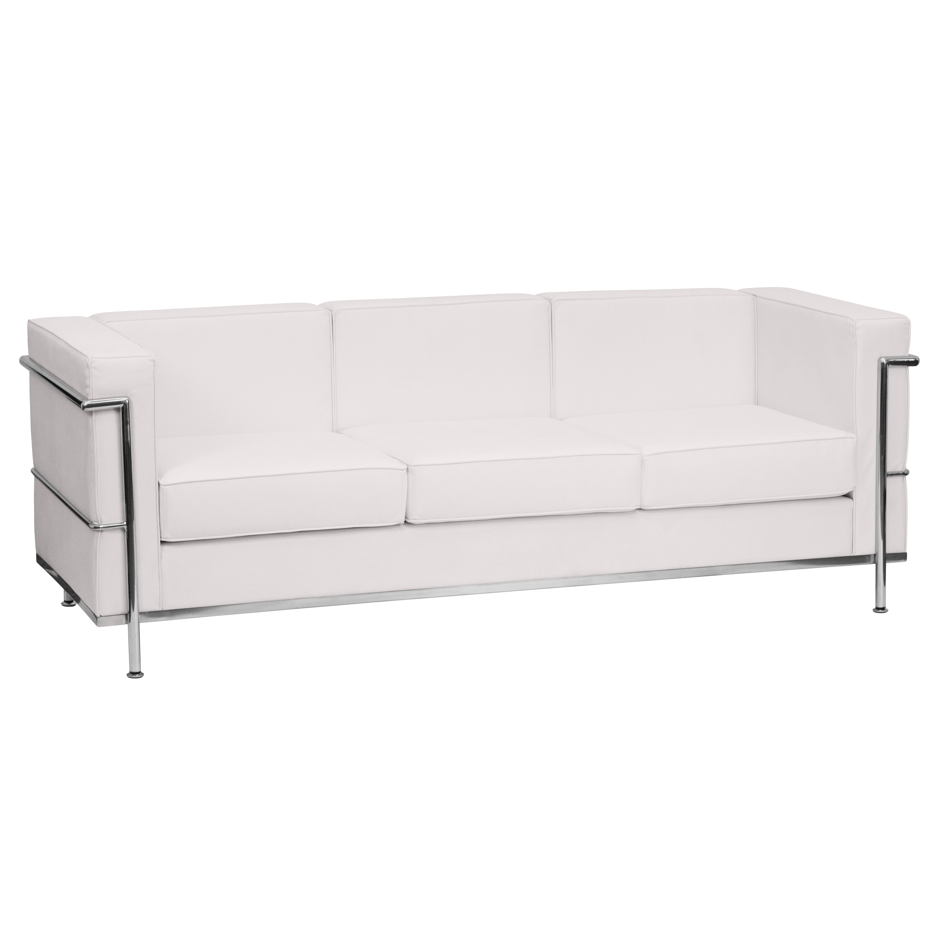 sofa Jobtilbud Slør Flash Furniture HERCULES Regal Series Contemporary Melrose White  LeatherSoft Sofa with Encasing Frame - Walmart.com