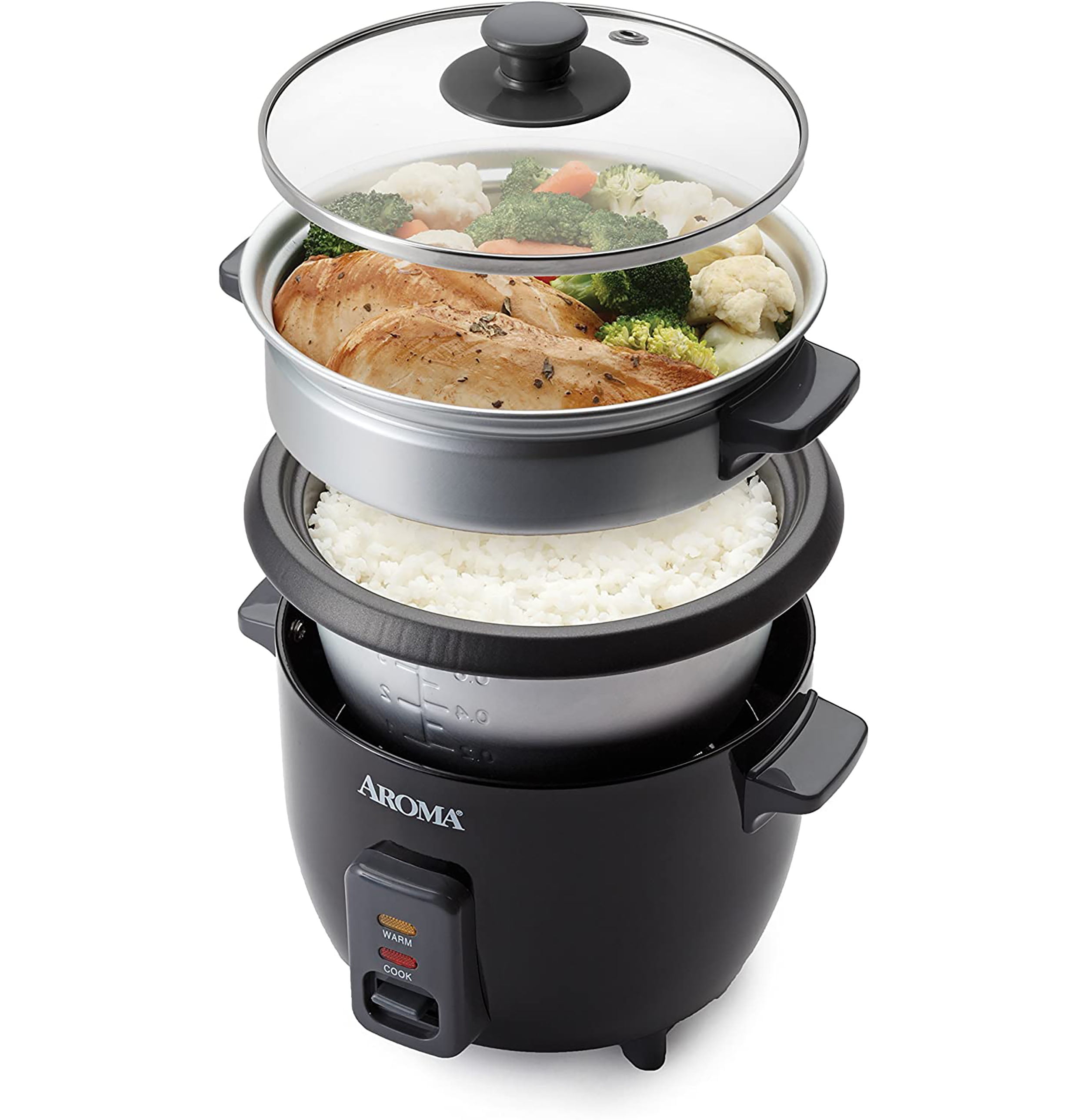 Aroma 12 cup Rice cooker&Slow cooker&Food steamer ARC-6106