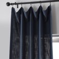 thumbnail image 2 of Ballpoint Blue (Dark Denim Blue) Belgian Heavy Faux Linen Curtain (1 Panel), 50W X 96L, 2 of 8