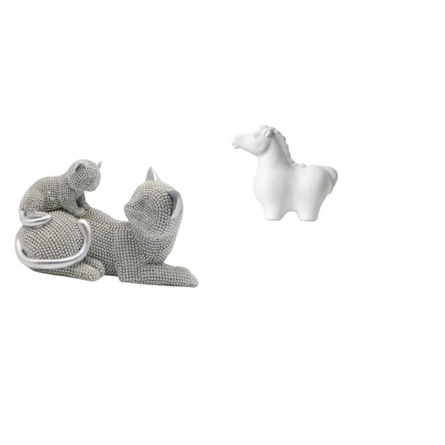 Escultura De Gato Y Caballo De Porcelana, Adorno De Mesa, Figura Decorativa De Animal, Estatua Para Dormitorio, Sala De Estar, Oficina, Regalo De Inauguración De La Casa, Armario De Interior,
