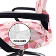 thumbnail image 5 of POLERO Stretch One Piece High Back Rotating Chair Slipcover, Strawberry Daisy Elastic Brushed Fabric Chair Protector Cover for Home Workspace, 5 of 7