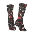 thumbnail image 3 of Goofa Fly Agaric and Flowers Printed Men's Crew Socks, Soft Durable Breathable Moisture-Wicking with Odor Control Cotton socks, 3 of 9