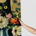 thumbnail image 3 of JEUXUS Roses & Lilies Cat Print Shower Curtain - Multiple Sizes White, 3 of 7