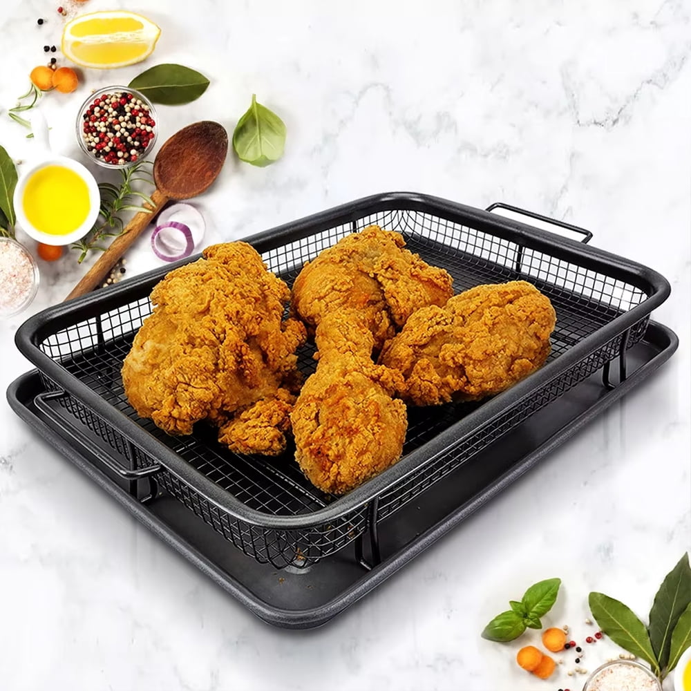 Akatsuki Baking Sheet with Wire Rack Set, Non-Stick Carbon Steel Baking Pan with Cooling Rack, Oven-Safe Sheet Pan for Baking, 12.8 x 9.45 Inch