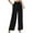 Black, variant on Lenpel Wide Leg Pants for Women Elastic High Waisted Adjustable Tie Knot Loose Casual Trousers Business Work Pants with Pockets