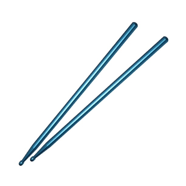 2 piezas de baquetas de batería, mazo de batería, antideslizantes, portátiles, resistentes, baquetas de metal para hacer ejercicio, regalos para niños Azul